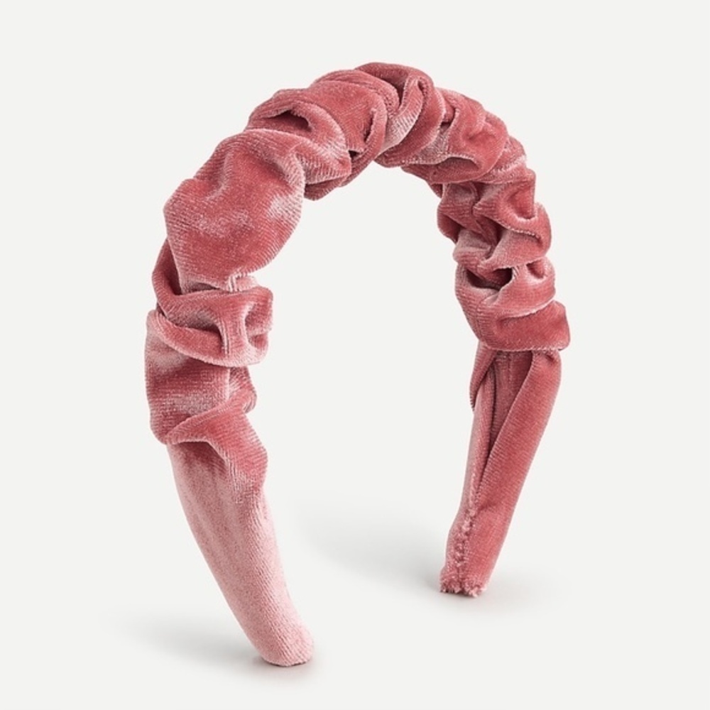 NWT J. Crew Velvet Pink Scrunchie Headband